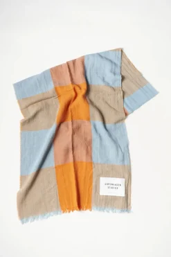 COPENHAGEN STUDIOS Schals-Cph Shawl 7 Cotton Mix Hellblau/Orange
