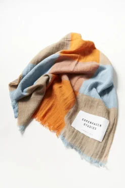 COPENHAGEN STUDIOS Schals-Cph Shawl 7 Cotton Mix Hellblau/Orange