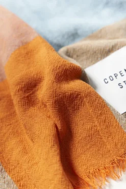 COPENHAGEN STUDIOS Schals-Cph Shawl 7 Cotton Mix Hellblau/Orange