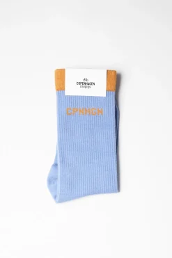 COPENHAGEN STUDIOS Socken-Cph Socks 2 Cotton Blend Hellblau/Orange